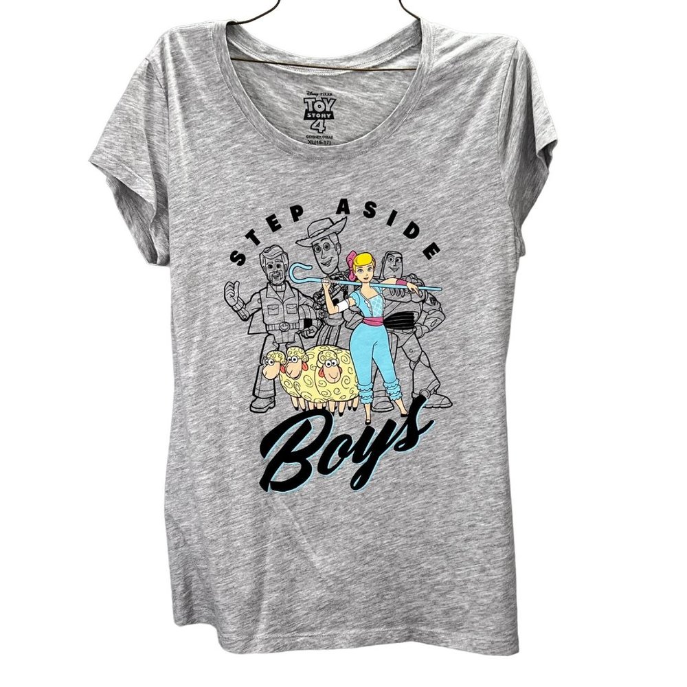 Disney Toy Story 4 T Shirt size XL 15-17 Junior Women Gray Step Aside Boys